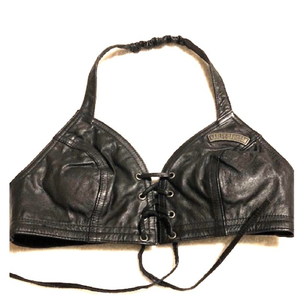 Harley Davidson leather bustier halter